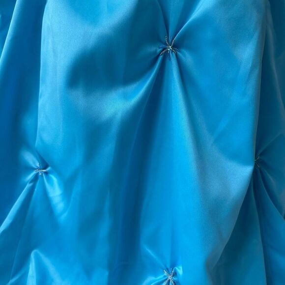 Vintage Y2K Masquerade Turquoise Blue Cinderella Gown Formal Dress 7 8 - Picture 11 of 12